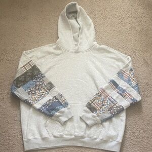 Abercrombie & Fitch Light Gray Patchwork Hoodie